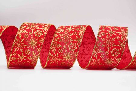 Glitter Snowflakes Wired Ribbon_KF7217G-8_red